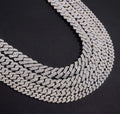 Cadena Cubana de Plata .925 con Moissanita VVS1