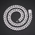 Cadena Cubana 12mm Full Moissanita VVS1 en Plata .925