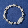 Pulsera Barbed Ice en Plata .925 con Moissanita VVS1