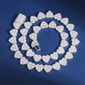 Cadena Eternal Hearts en Plata .925 con Moissanita VVS1 Corte Baguette