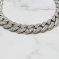 Cadena Cubana de Plata .925 con Moissanita VVS1
